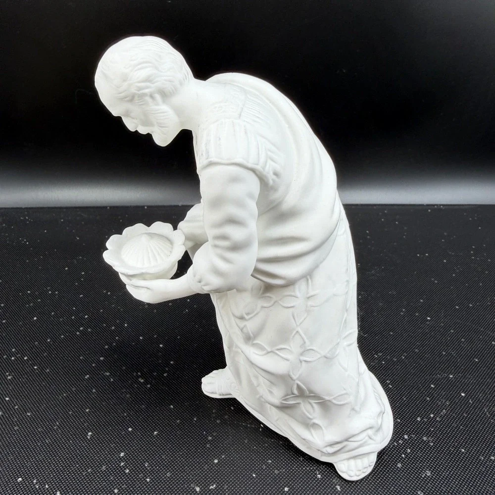 Lenox The‎ Nativity Kneeling King Wiseman White Bisque Porcelain Figurine 6inch